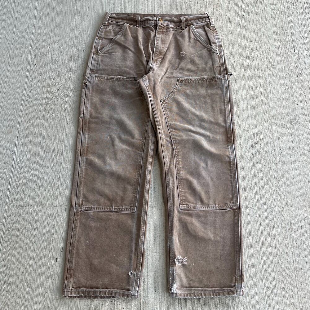 Carhartt B01 BRN faded brown double knee work wear carpenter pants